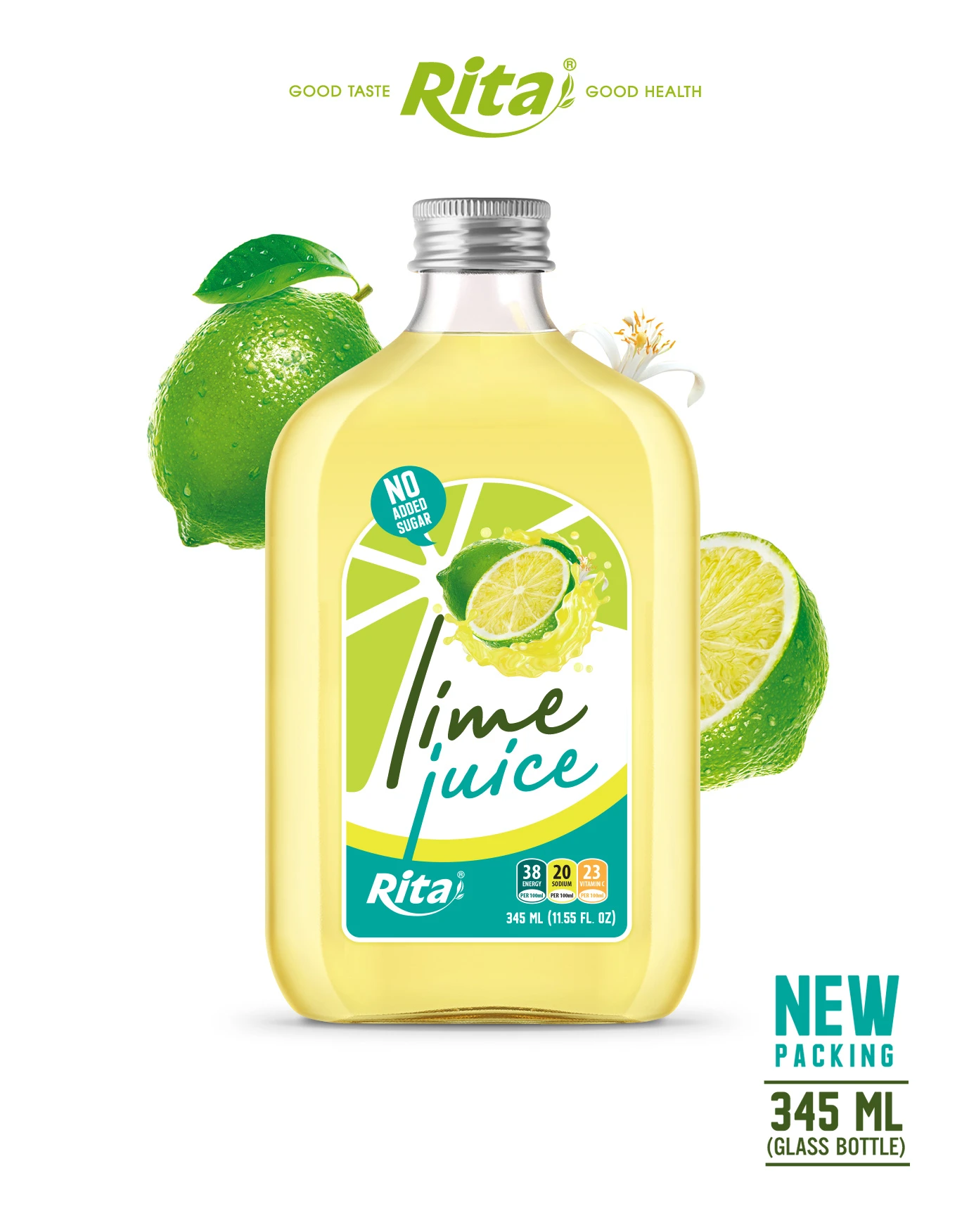 Lime juice 345ml glass bottle